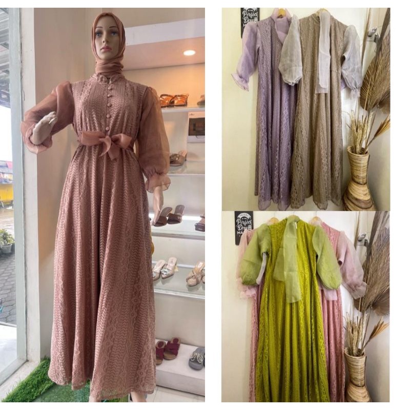 Dress model terbaru//Dress brokat import