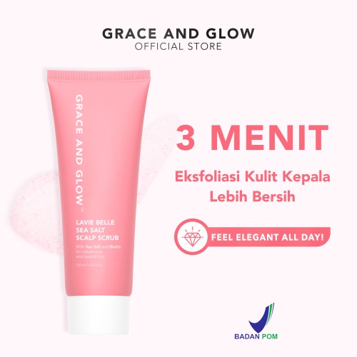 Grace and Glow Lavie Belle Sea Salt Hair Scalp Scrub 120ml / Perawatan Rambut Scrub Kulit Kepala