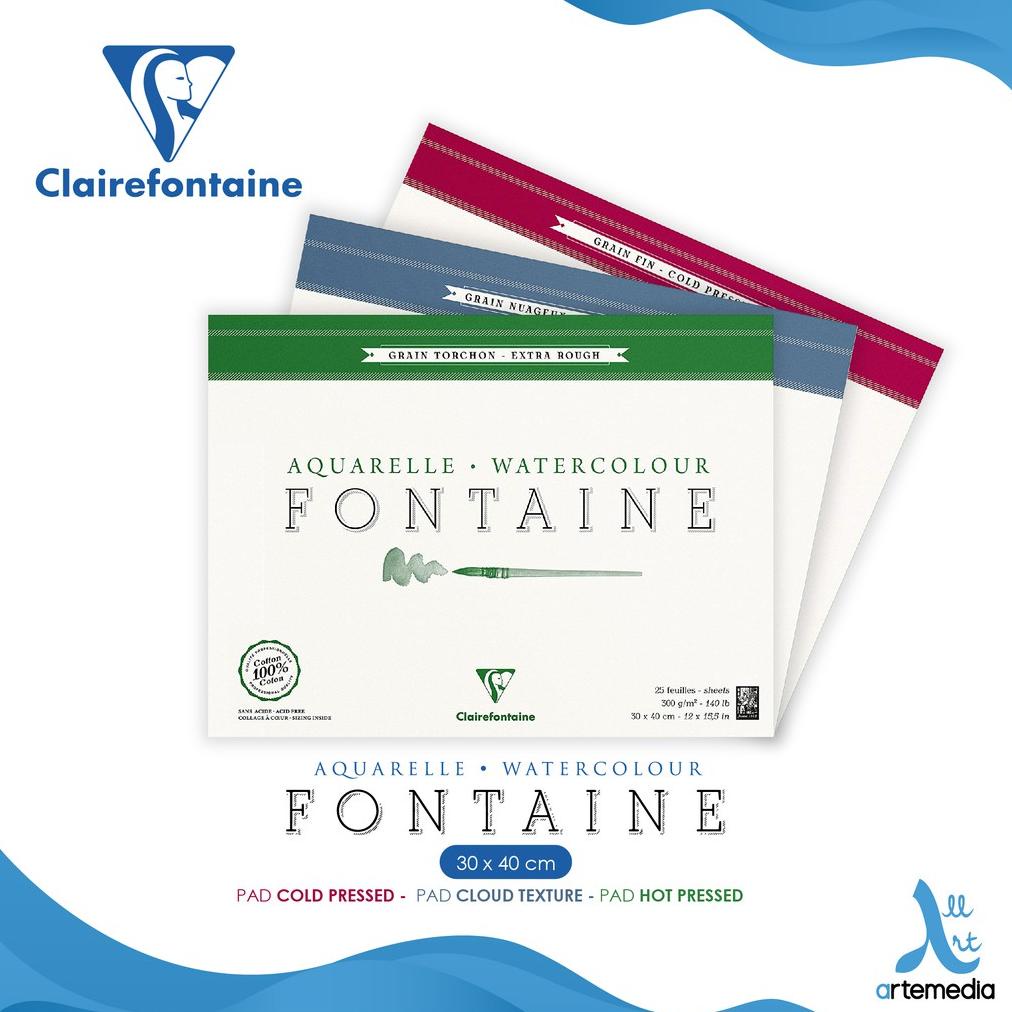 

Watercolor Pad Clairefontaine Fontaine 30x40cm Watercolor Paper Block