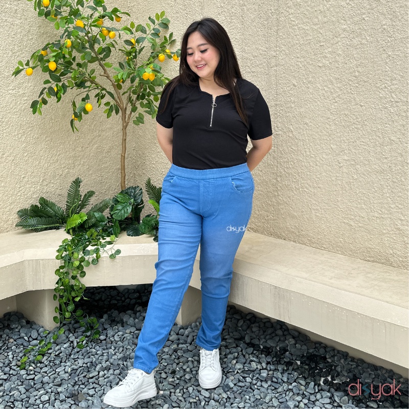 DISYAK - JEGGING Ice Blue Spray Premium Soft Jeans Strecth 9905-3305