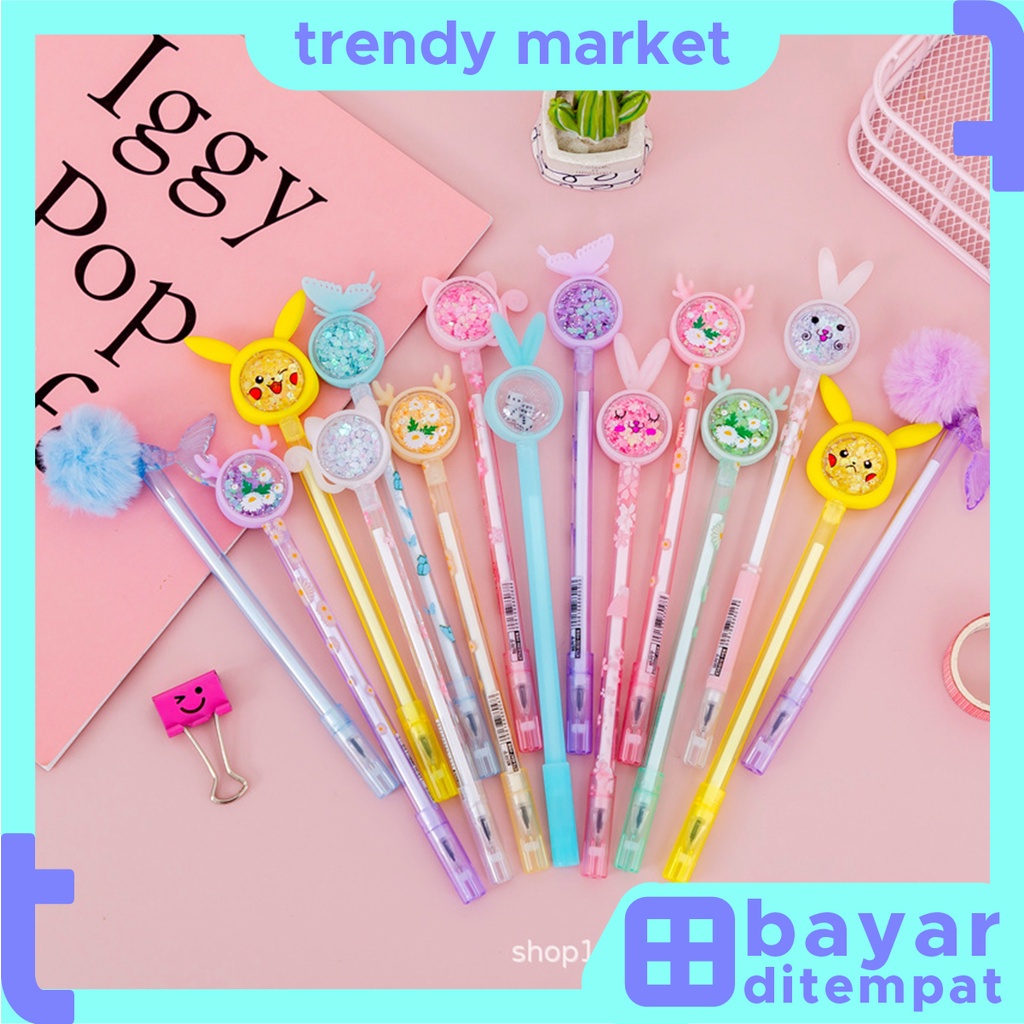 

Pena Karakter Payet Gliter Bunny Lucu Black Ink Gel Pulpen Murah Gel Bolpen Gel Pastel Alat Tulis Sekolah Kantor Murah Import P12