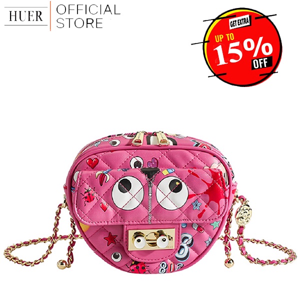 HUER ~ Tas Wanita Velove Eye Theme Printed Sling Bag 9454-261