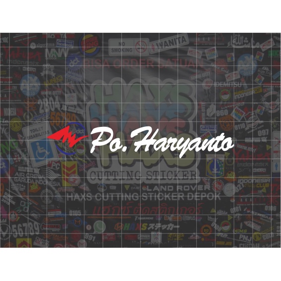 Cutting Sticker Logo PO Haryanto Ukuran 10 Cm Untuk Motor Mobil