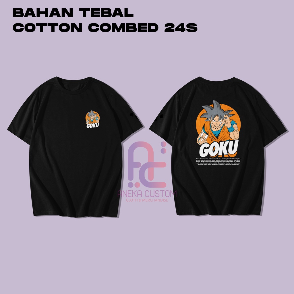 KAOS ANIME GOKU DRAGONBALL BAHAN TEBAL 24S