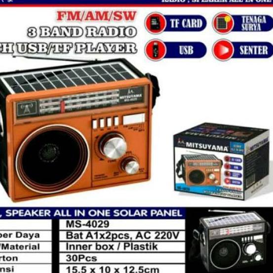 ✯ Speaker Radio Senter Tenaga Solar Cas batrai MS-4029 MITSUYAMA ♣