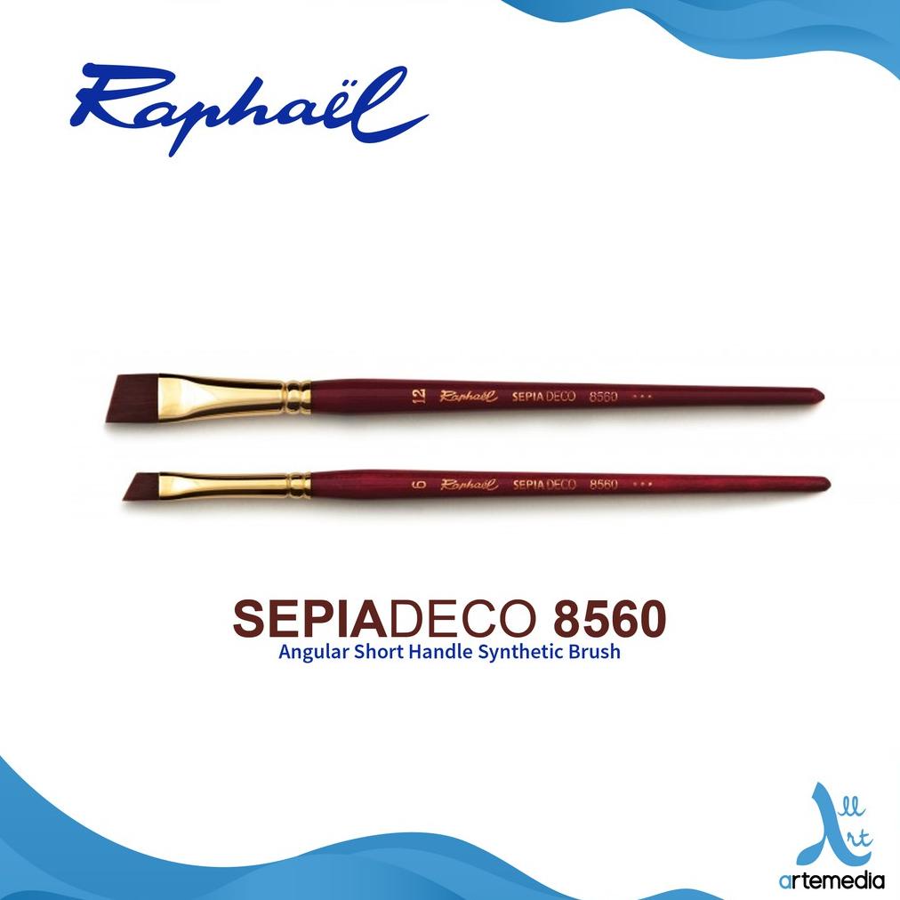 

Kuas Lukis Raphael 8560 Angular Sepia Deco Synthetic Brush Short Handle