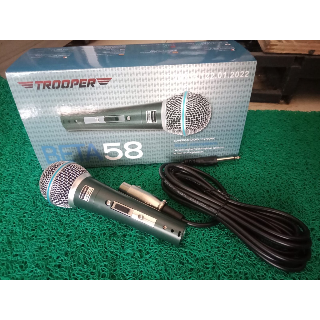 microphone vocal TROOPER BETA58 termurah bisa untuk vocal,kendang,ketipung,tak dut jaipong rampak Mi