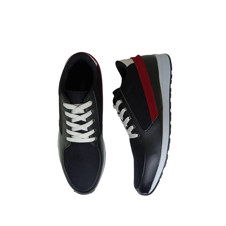 HIMARU X ZAGIB | Sepatu Pria Warna Hitam Sneaker Casual Sporty | FREE TAS &amp; KAOS KAKI