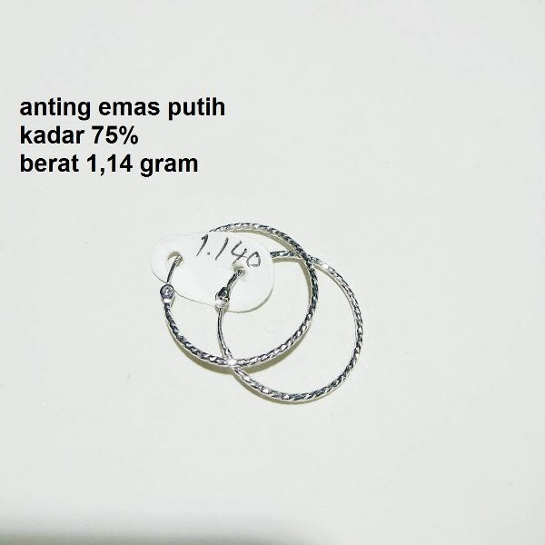 Best Seller Promo Anting Gipsy Emas Putih Kadar 750