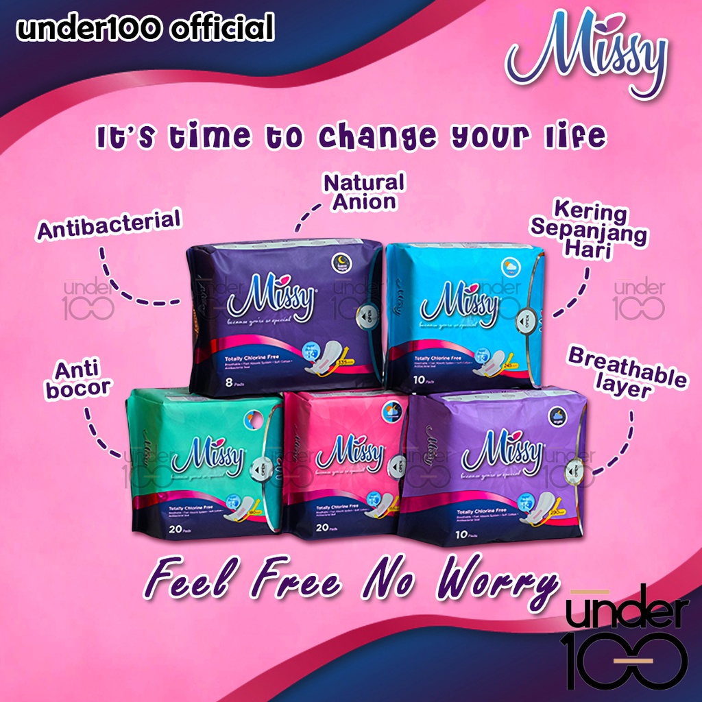 ❤ Under100 ❤ Missy Pembalut Anti Bakteri | Jamur | Bocor | Keputihan Pantyliner Super Thin Softex