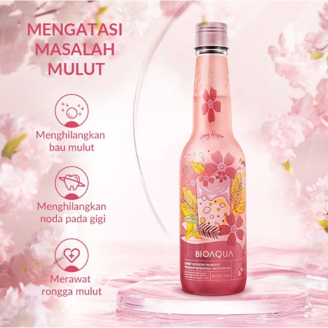 BIOAQUA Mouthwash 330 ML &amp; 13 ML / Obat Kumur / Mengurangi Karang Gigi