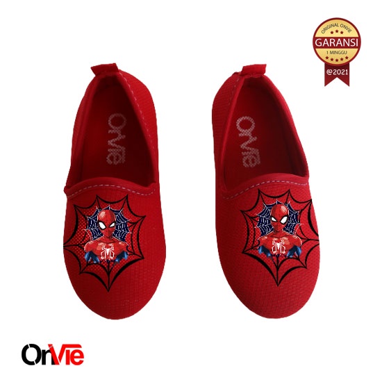 Sepatu Slip On Anak Laki-laki Motif Spiderman | Sepatu Kids Onvie