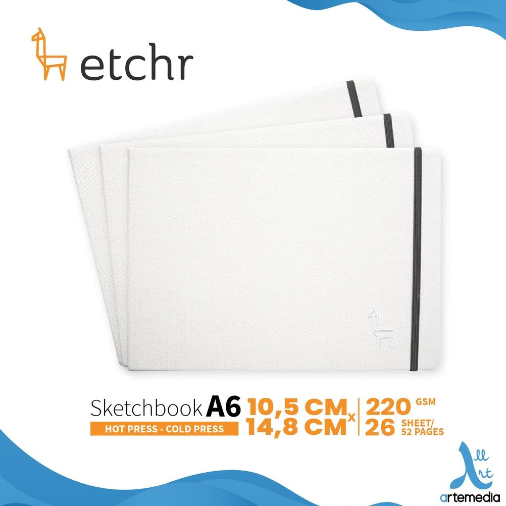 Watercolor Journal Etchr Sketchbook A6 Hard Cover Watercolor Book