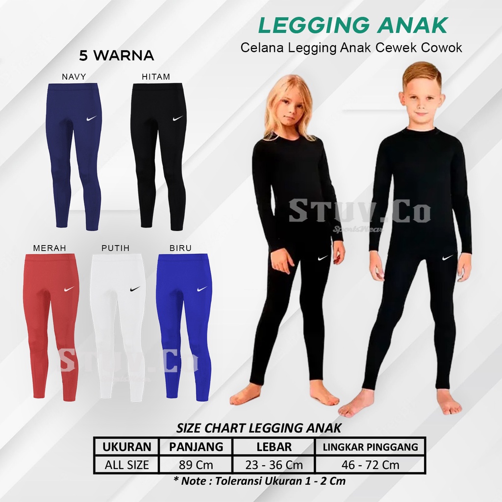 LEGGING ANAK LONGPANTS BASELAYER OLAHRAGA 5 WARNA KEREN