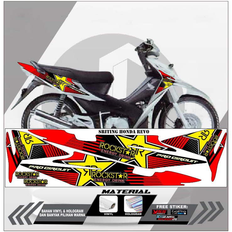 STIKER STRIPING VARIASI HONDA REVO 2007 BAHAN PUTIH/HOLOGRAM VINYL|LIS SEPEDA MOTOR REVO|STIKER MOTO