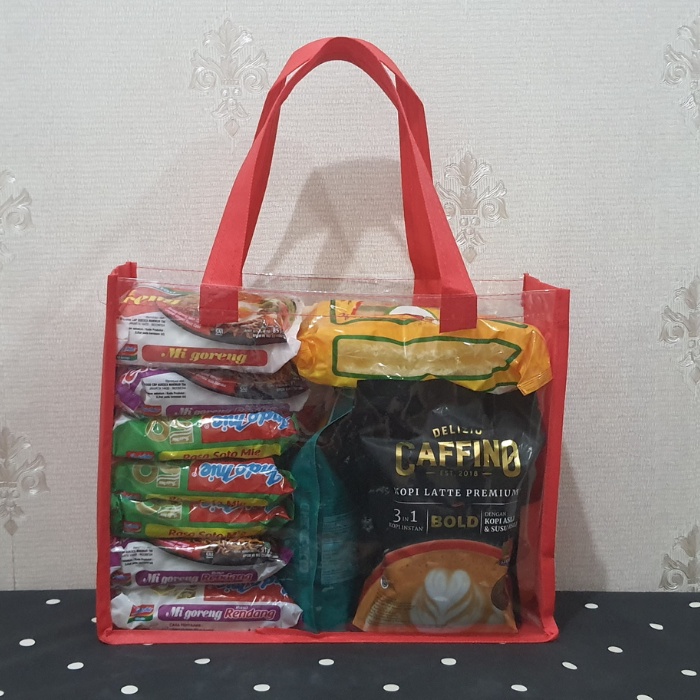 

Tas mika spunbond mika | Goodiebag mika spunbond | Goodiebag sembako | 32x12x25