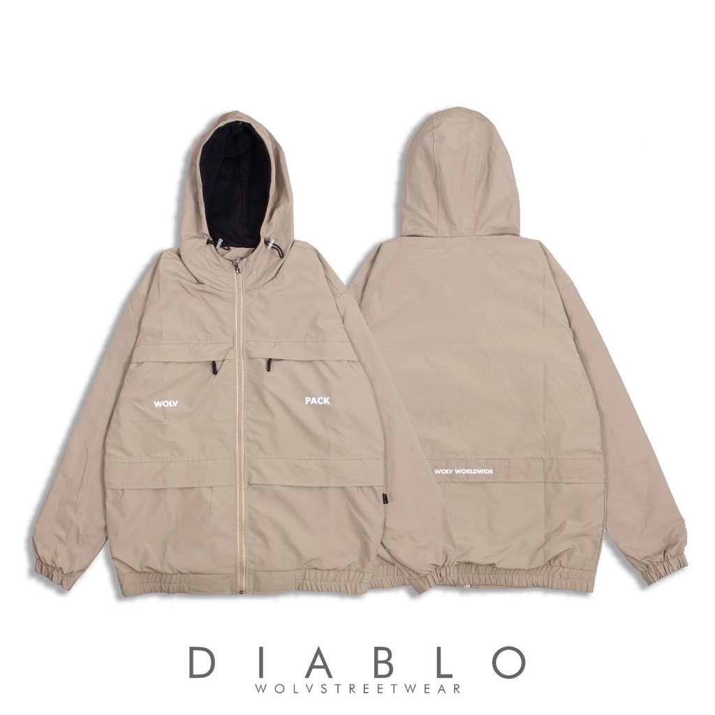 TURUN HARGA ! Windbreaker Jaket - Outdoor Jacket Outdoor Diablo Waterproof - Original Premium Wolv - Bassic