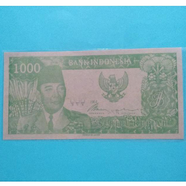 Uang Sukarno Bisa melengkung Penari 10 Hijau