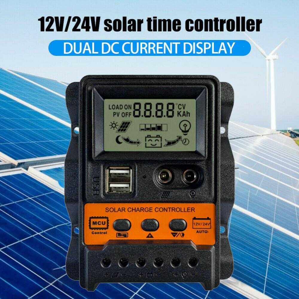 Solar Charge Controller LCD PWM Battery Regulator 12V/24V 30A - K-1688 - Black