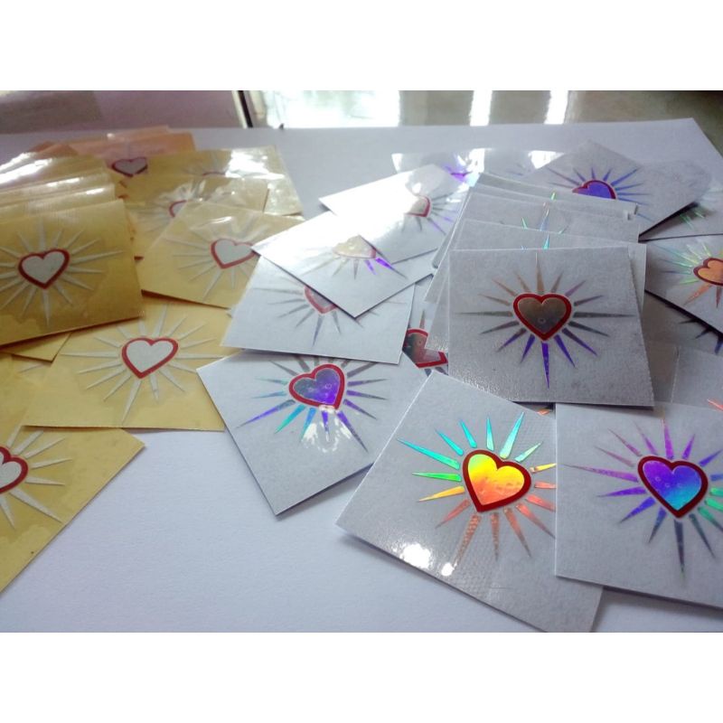 

{COD} KHUSUS TERATE!!! Stiker Hati Bersinar PSHT Hologram, Reflektif Setiker Cutting Berkilau