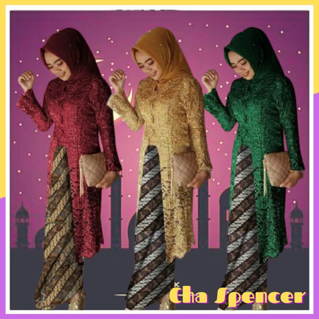 Baju Setelan Kebaya Nurti Set Rok 2in1 Pesta Lebaran Wanita Muslim Dewasa Remaja Modern Murah Mewah 
