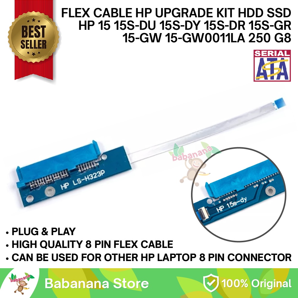 KABEL FLEX FLEKSIBEL KONEKTOR SATA HDD SSD UPGRADE KIT HDD SSD HP 15 15S-DU 15S-DY 15S-DR 15S-GR 15-GW 15-GW0011LA 250 G8