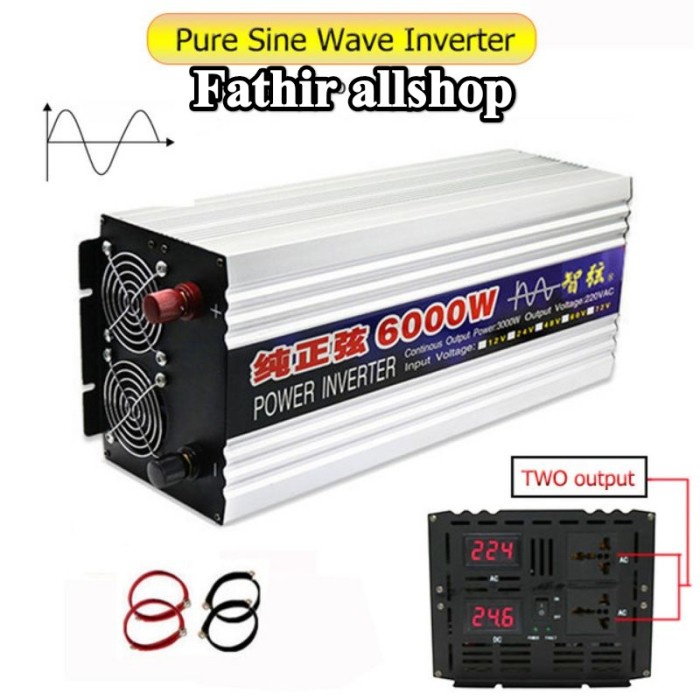 Inverter Pure Sine Wave 6000 Watt DC 12v To AC 220V