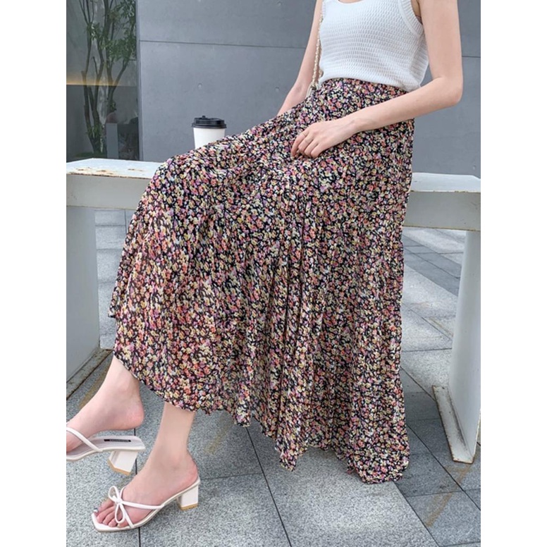 pleated skirt korean style | rok bunga wanita | rok plisket wanita muslim