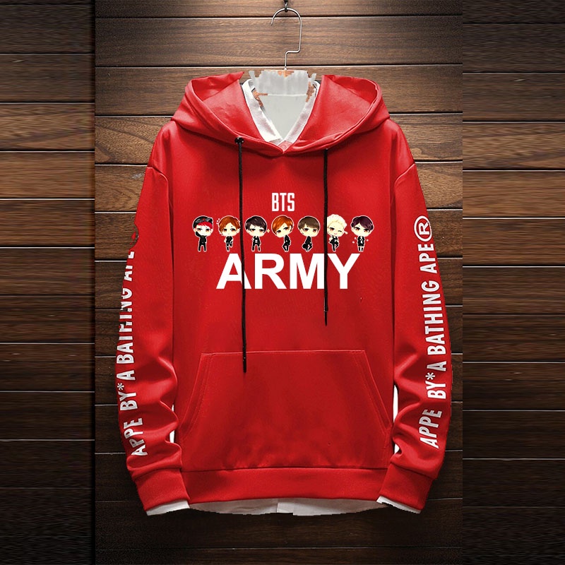 Lilipop.id Sweater Pria Wanita BTS army Hoodie Jumper Outwear