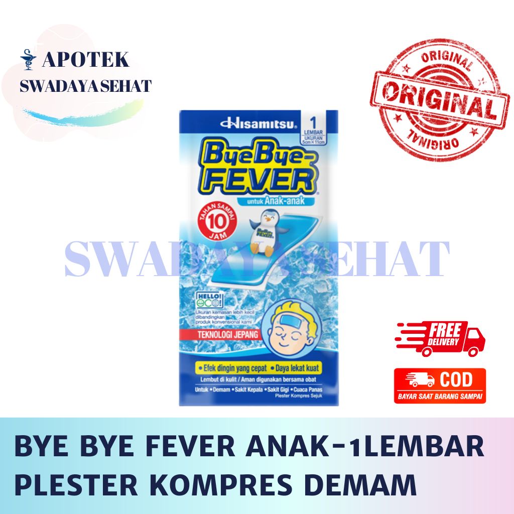 BYE BYE FEVER Anak Plester Kompres Demam 1 Lembar Byefever - Penurun Panas Byebyefever