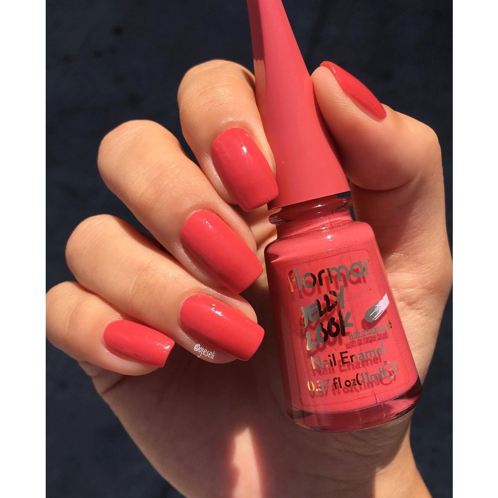 JL60 Cherry Pop - Flormar Nail Enamel Jelly Look - Flormar Nail Polish - Cat Kuku Halal Turki - Kute
