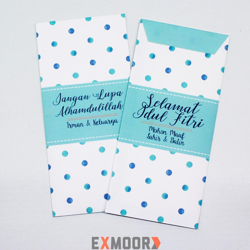 

ANGPAO LEBARAN CUSTOM NAMA KODE 15 SET 10 PCS POLKADOT MINT .