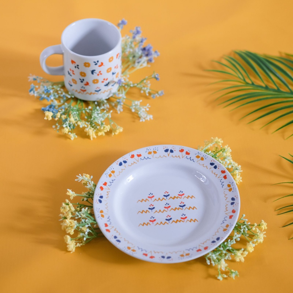 Hampers keramik premium korean style - Set Morning Blossom (cake plate & mug)