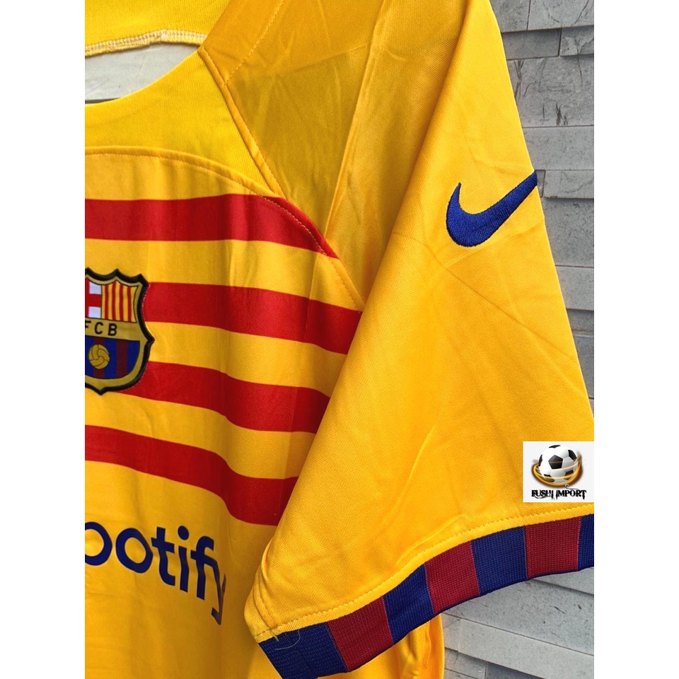 Jersey Baju Bola Barca 4th Fourth Full Patch 2022 2023 Grade Ori