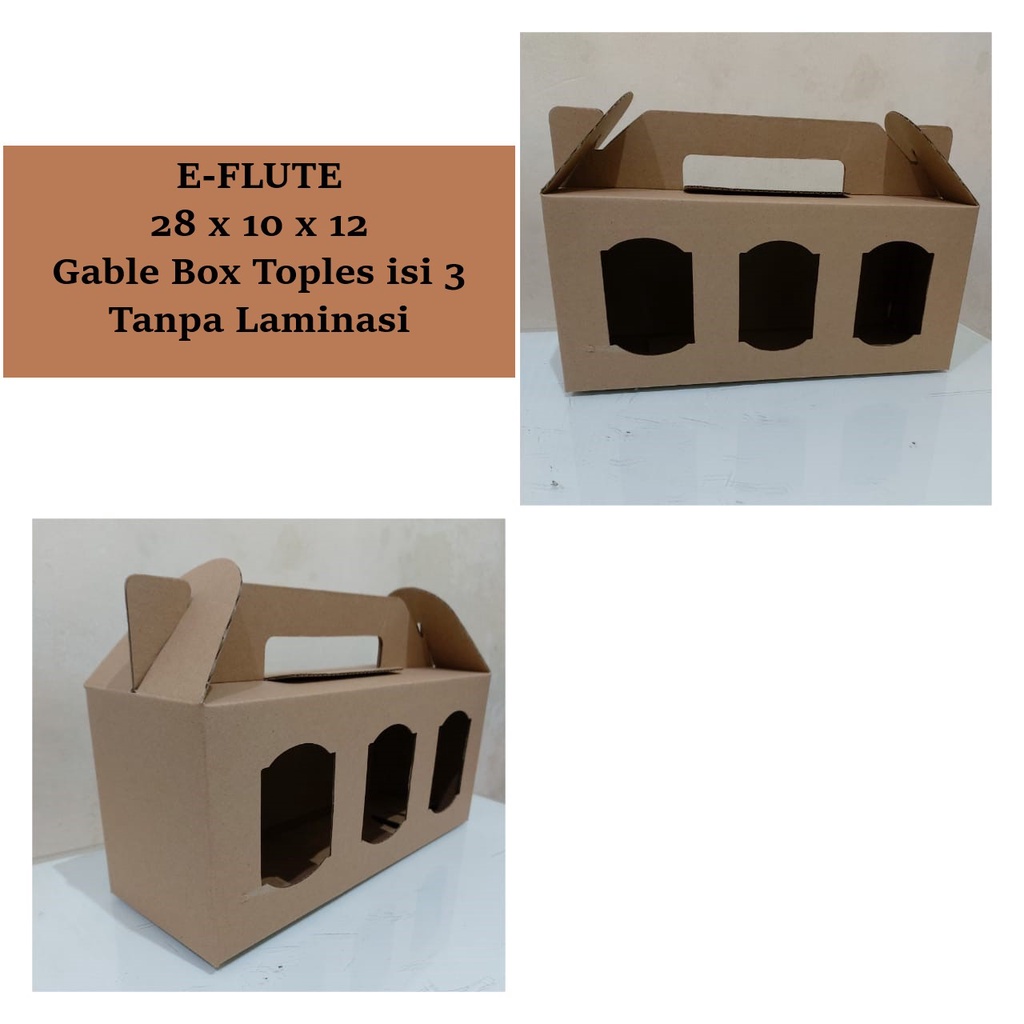 Box Eflute 28 x 10 x 12 cm (Toples Tabung 600 ml x 3) Minimal 5 pcs