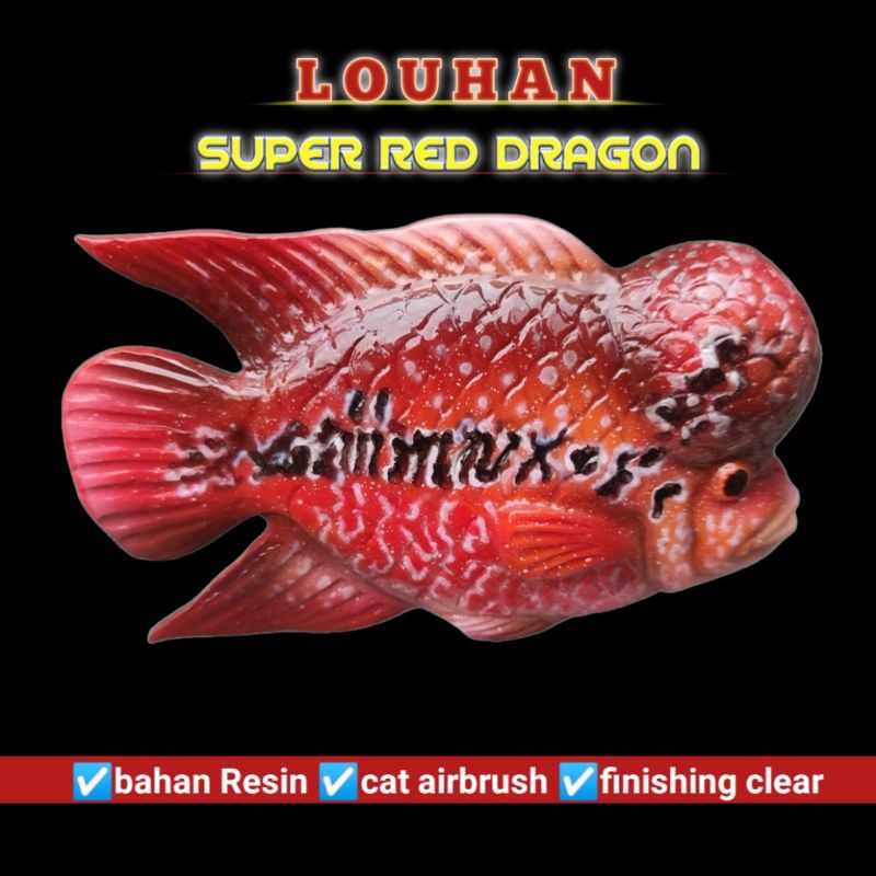 Patung miniatur ikan louhan jenong