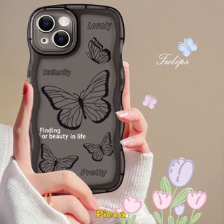 Casing Vivo Y36 Y15s Y12 Y02 Y35 Y22s Y17 Y16 Y22 Y1s Y55 Y15 Y33s Y20 Y21 Y11 Y21s Y15A Y12s V23E Y75 Y91C Y91 V20 Y12i V21 Y30 T1 Fashion Retro Butterfly Soft TPU Wavy Edge Cover