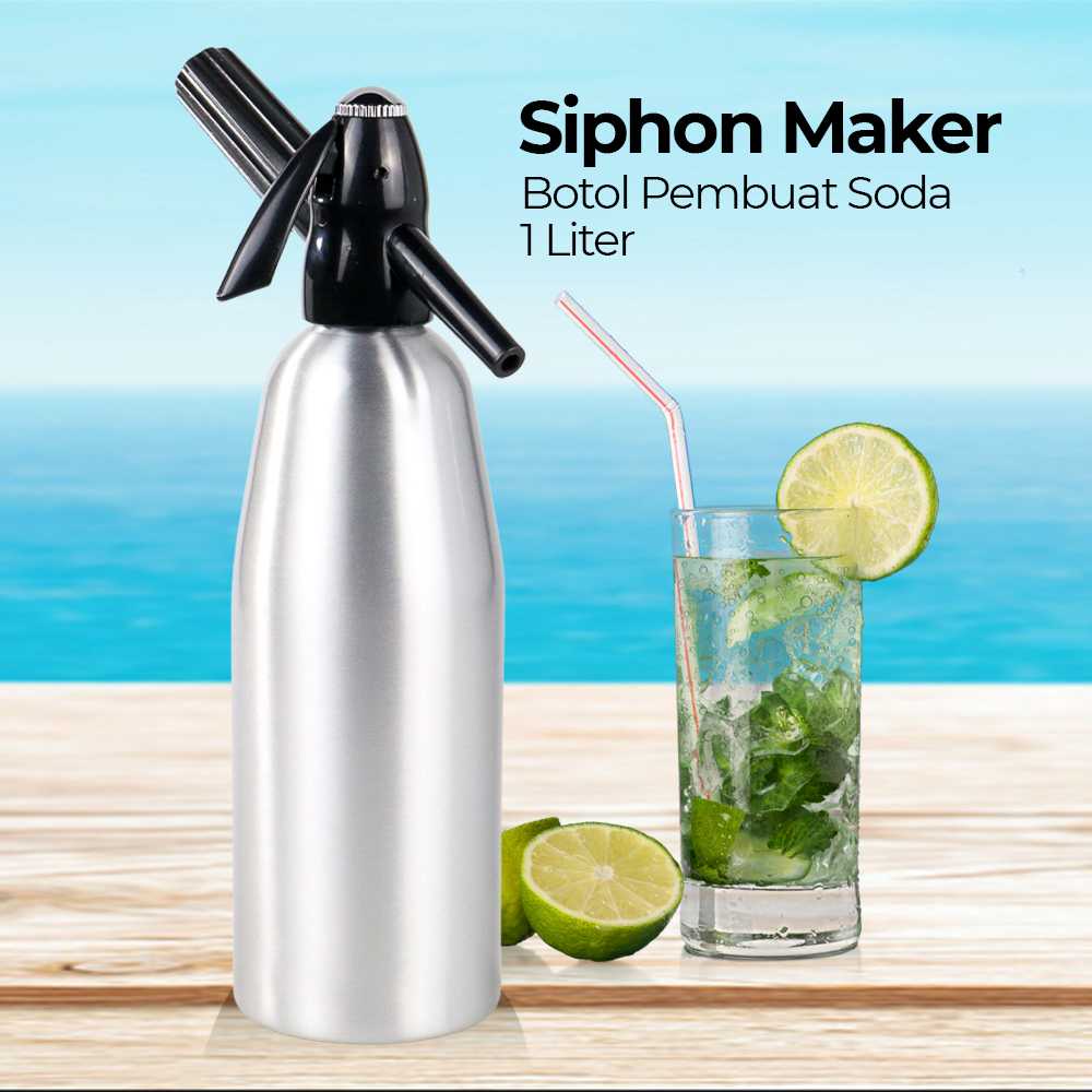 (BISA COD) FTIHSHP AFFORANY Botol Pembuat Soda Siphon Maker DIY Bartender CO2 1L - SD-MY