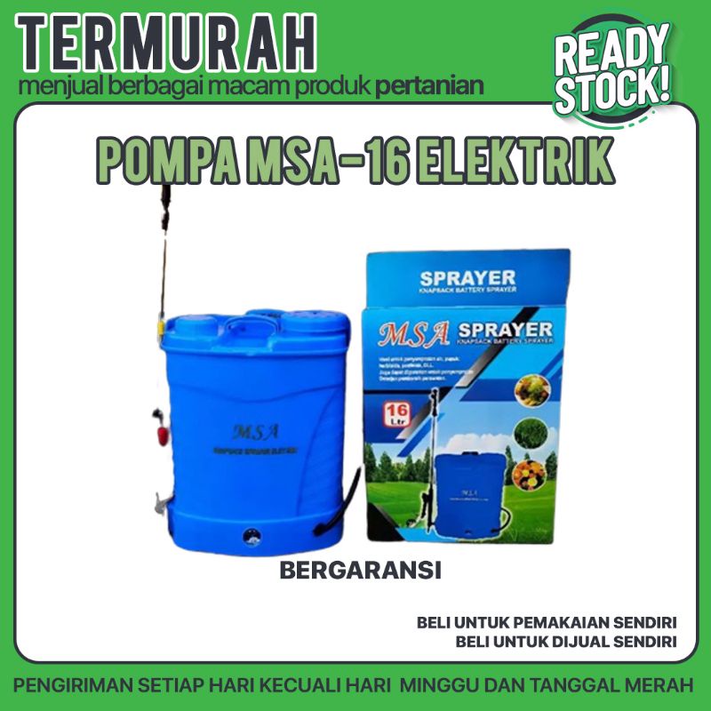 iNstansday- POMPA MSA-16 ELECTRIC ( GARANSI SPRAYER ELEKTRIK 16 LITER )