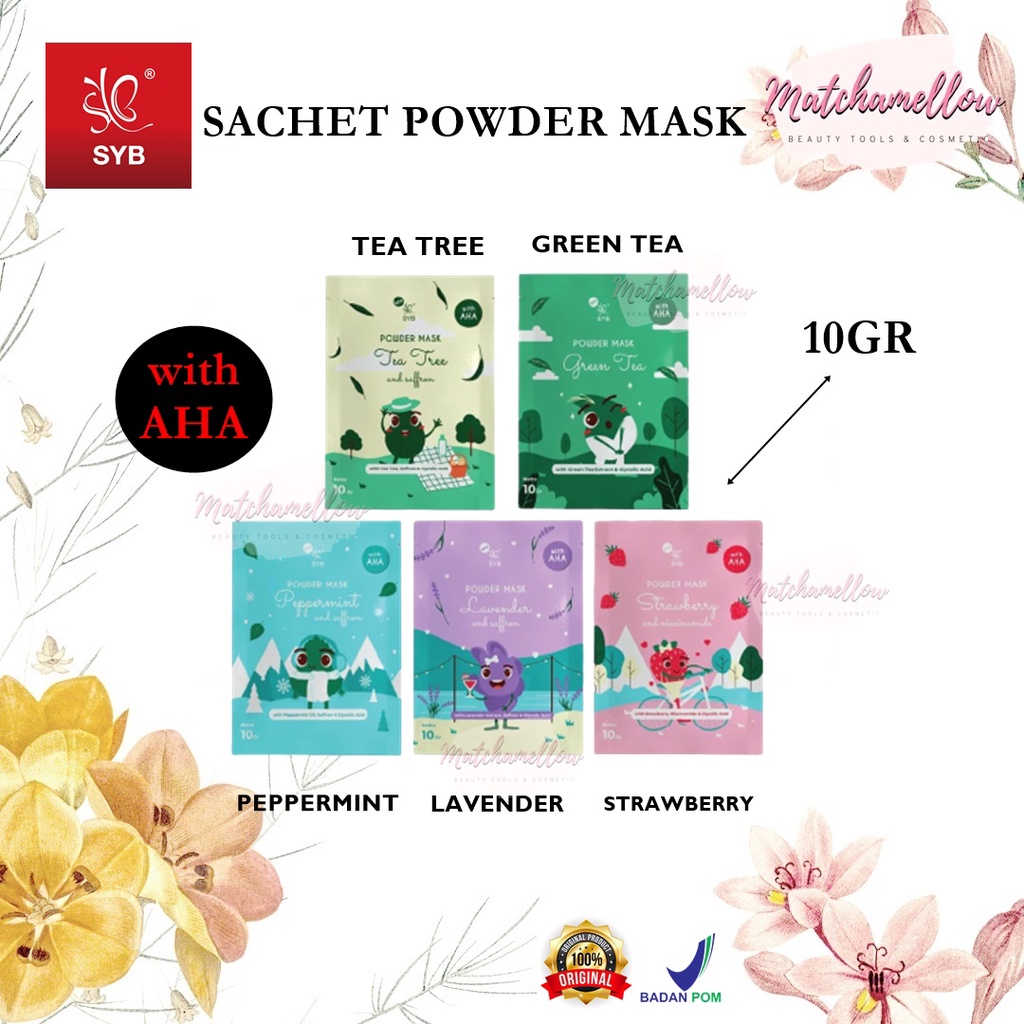 ❄️MATCHA❄️ SACHET SYB POWDER MASK - MASKER BUBUK | FACE MASK POWDER - BPOM