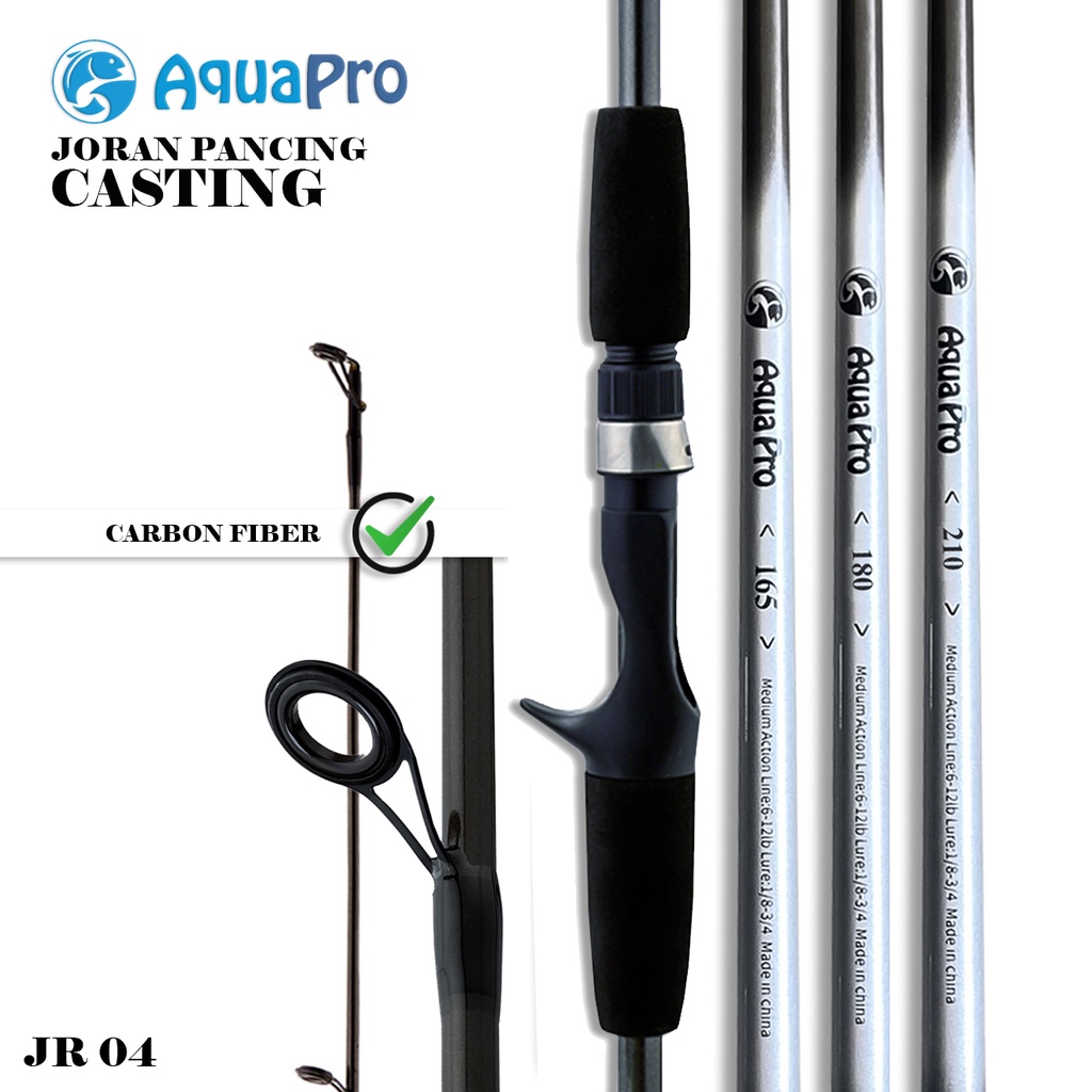 Joran Pancing JR04 Spinning &amp; Casting Fishing Rod Luya Warna Gray Silver Medium Kuat Big Strike Bahan Serat Karbon Fishing Pole 2 Section