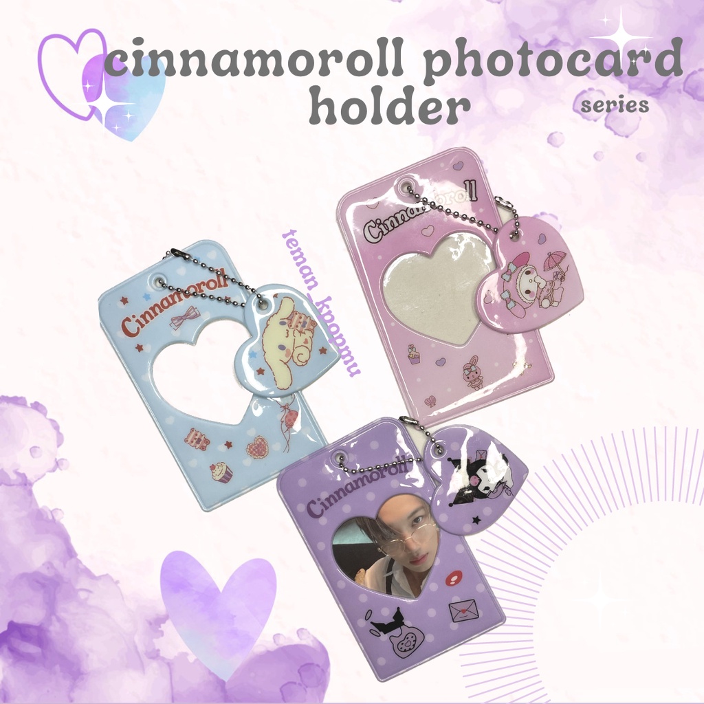 Holder Kuromi Cute Photocard Holder Cinnamoroll Sanrio Kuromi Frame Motif ID Card - Tempat Foto PC K