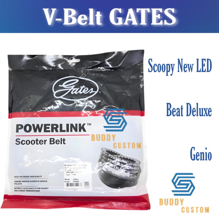 Vbelt Gates Beat Deluxe Genio Scoopy LED - Vanbelt Beat Deluxe Genio