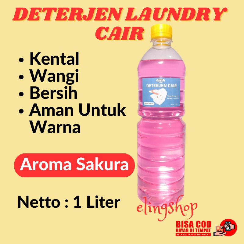 Sabun Deterjen Detergen Detergent Laundry Cair Wangi Aroma Sakura 1 Liter