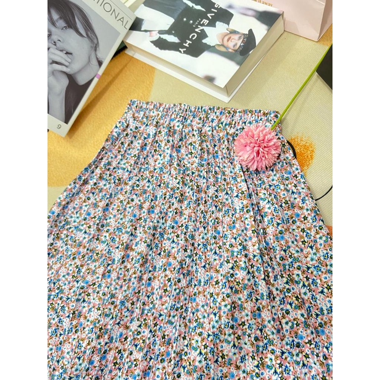 pleated skirt korean style | rok bunga wanita | rok plisket wanita muslim