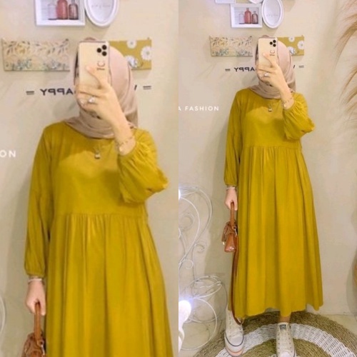 CSR Long tunik jumbo import katun rayon twill motif polos busui friendly / Tunik wanita terbaru jumb