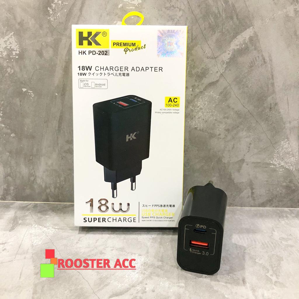 BATOK CHARGER HK D202 QC 3.0 + PD 18W