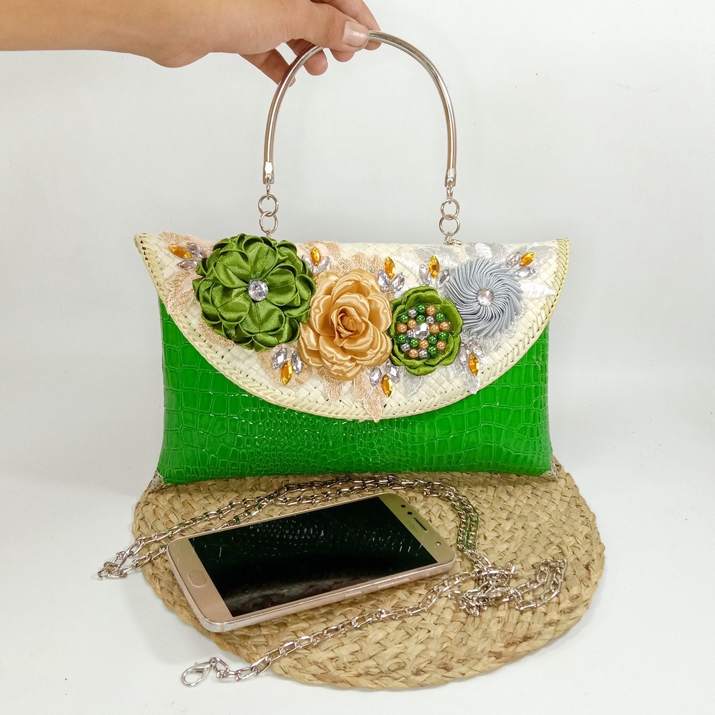 Putra Sukapura Handycrafy Clutch Pesta Tas Pesta Brokat Crocodile