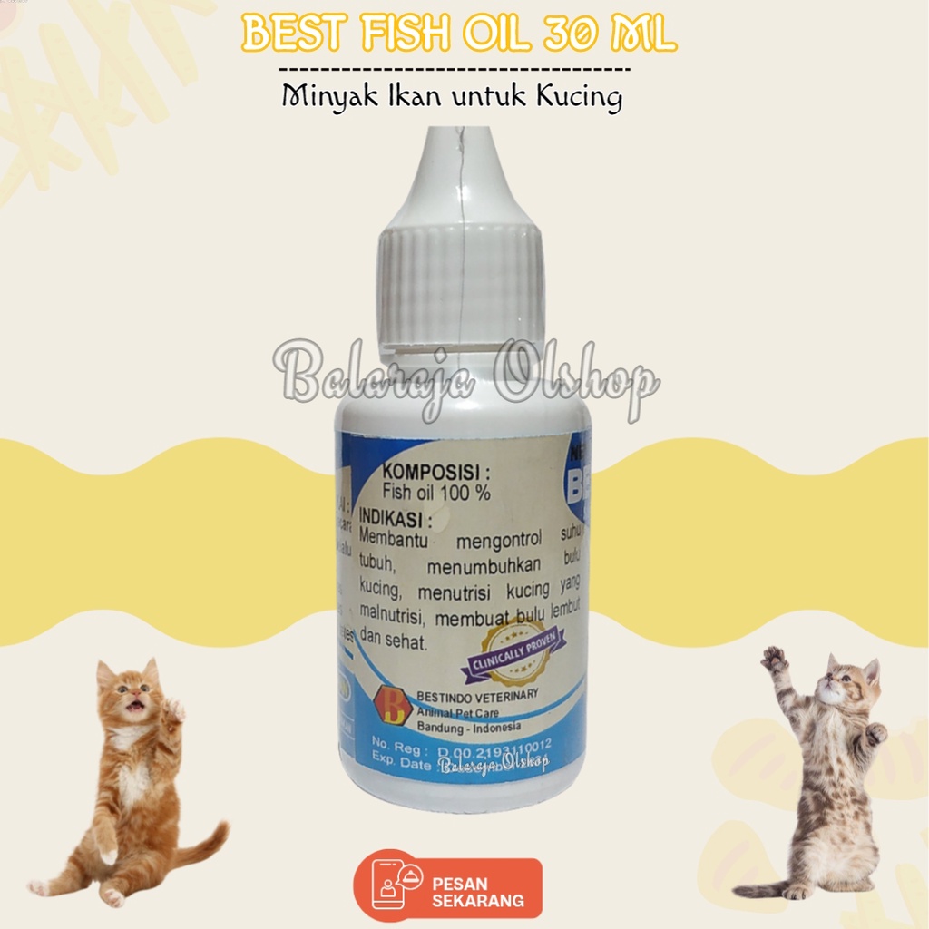 Vitamin Kucing Penumbuh Bulu Penambah Nafsu Makan Dan Penggemuk Badan Kucing Kitten Best Fish Oil