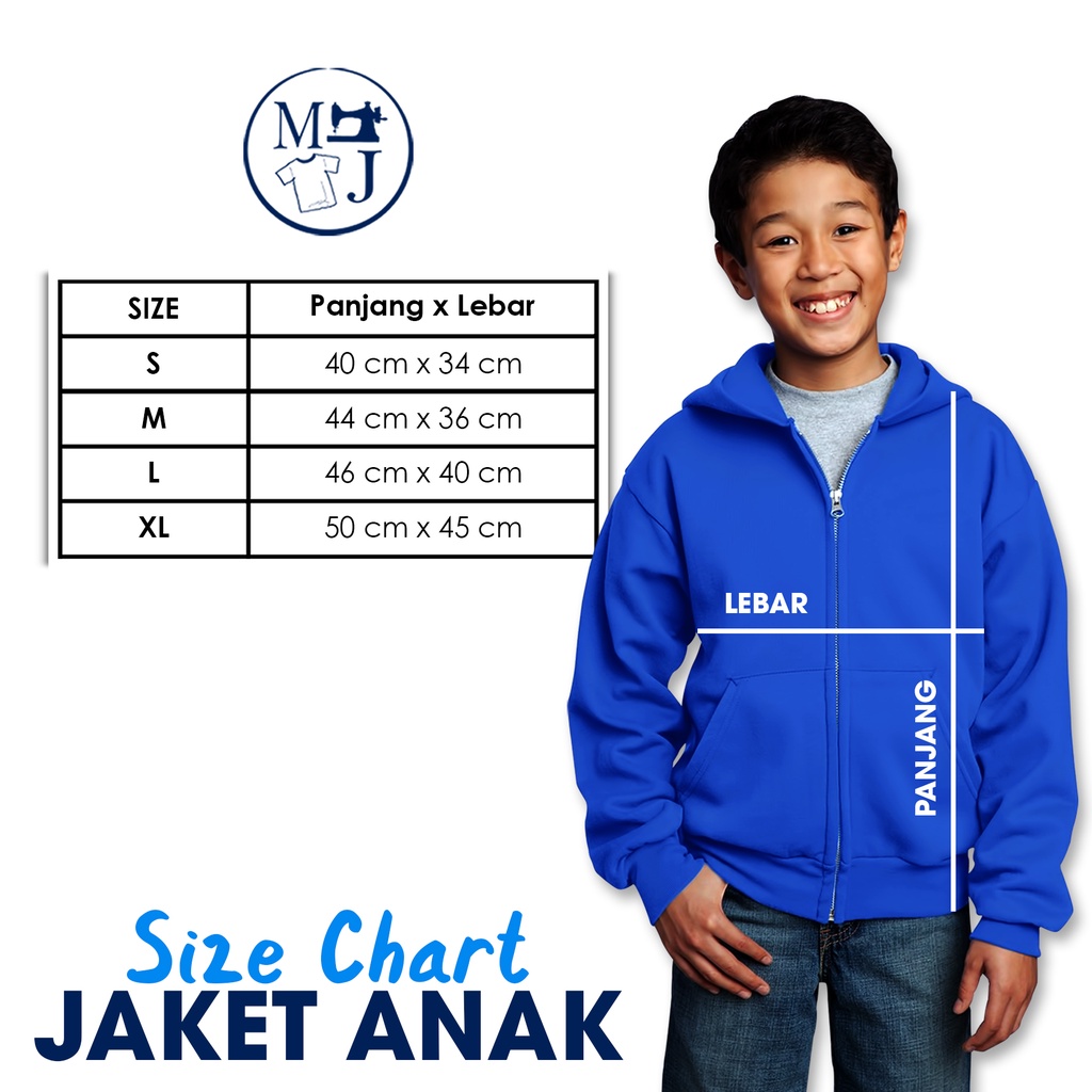 JAKET ANAK ZIPPER HOODIE COTTON FLEECE